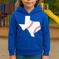 Texas Baseball State Funny Texas Baseball Kids Hoodie thumb 3
