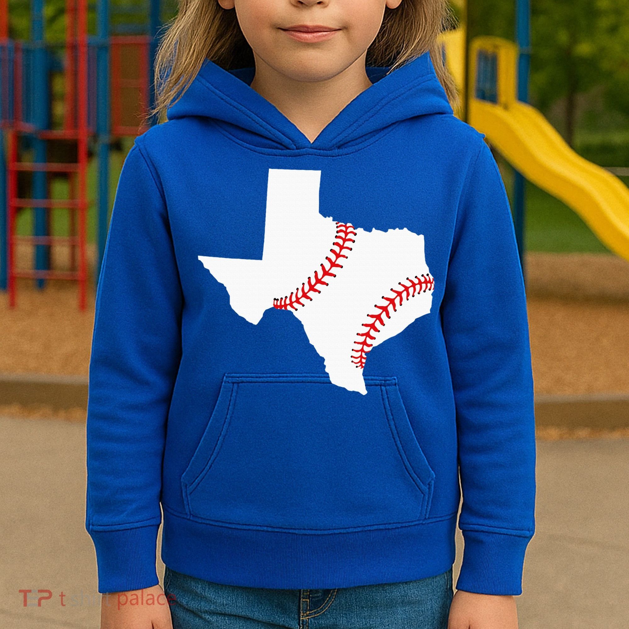 Texas Baseball State Funny Texas Baseball Kids Hoodie
