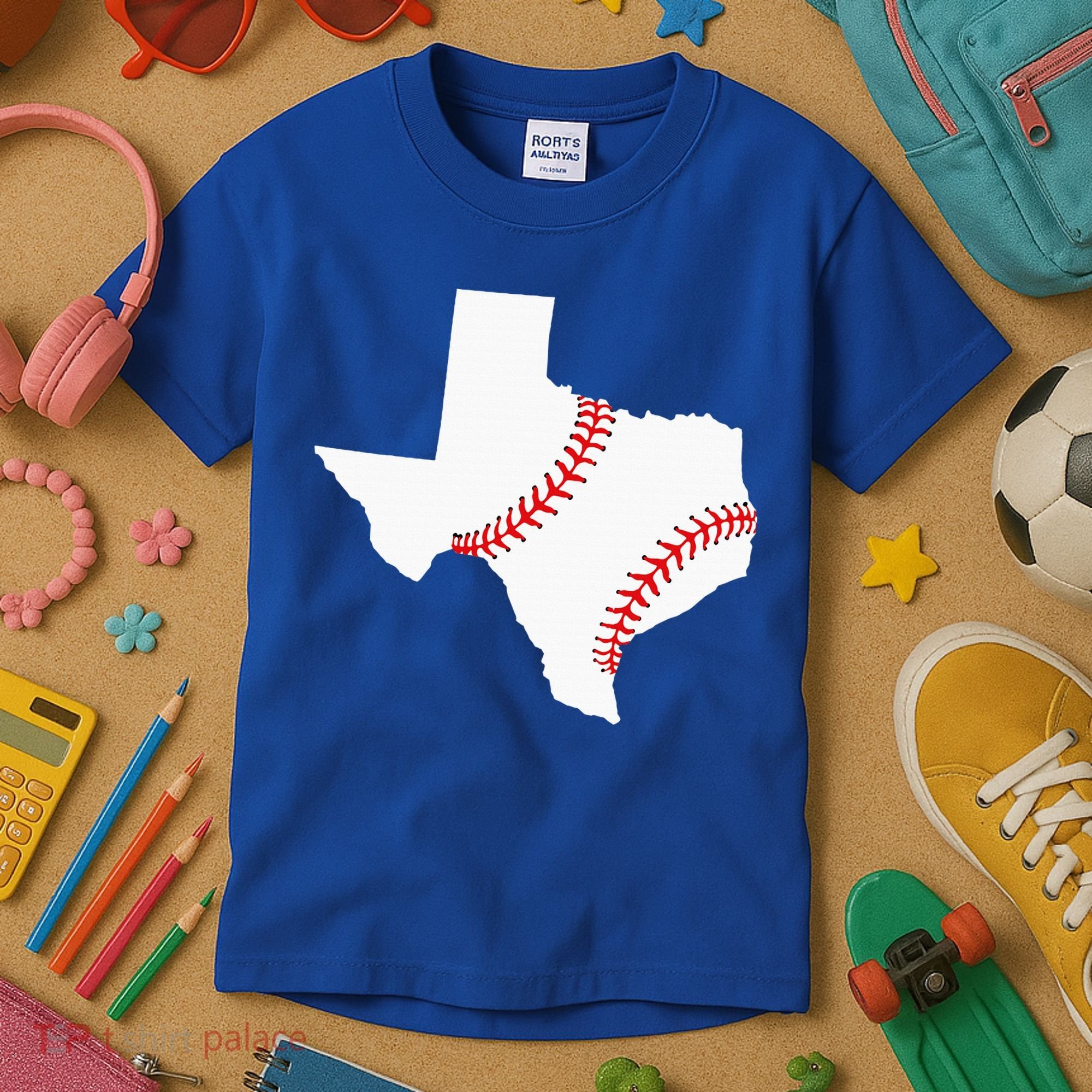 Texas Baseball State Funny Texas Baseball Kids T-Shirt