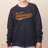Tennessee Baseball Sports Script Cursive Flag Swoosh Retro Women's Sweatshirt thumb 0