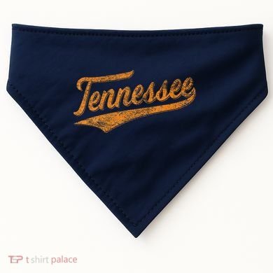 Tennessee Baseball Sports Script Cursive Flag Swoosh Retro USA-Made Doggie Bandana