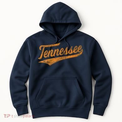 Tennessee Baseball Sports Script Cursive Flag Swoosh Retro Hoodie