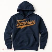 Tennessee Baseball Sports Script Cursive Flag Swoosh Retro Hoodie thumb 0