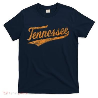 Tennessee Baseball Sports Script Cursive Flag Swoosh Retro T-Shirt