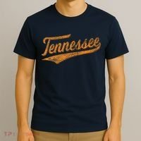 Tennessee Baseball Sports Script Cursive Flag Swoosh Retro T-Shirt thumb 3