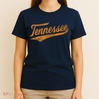 Tennessee Baseball Sports Script Cursive Flag Swoosh Retro T-Shirt thumb 4