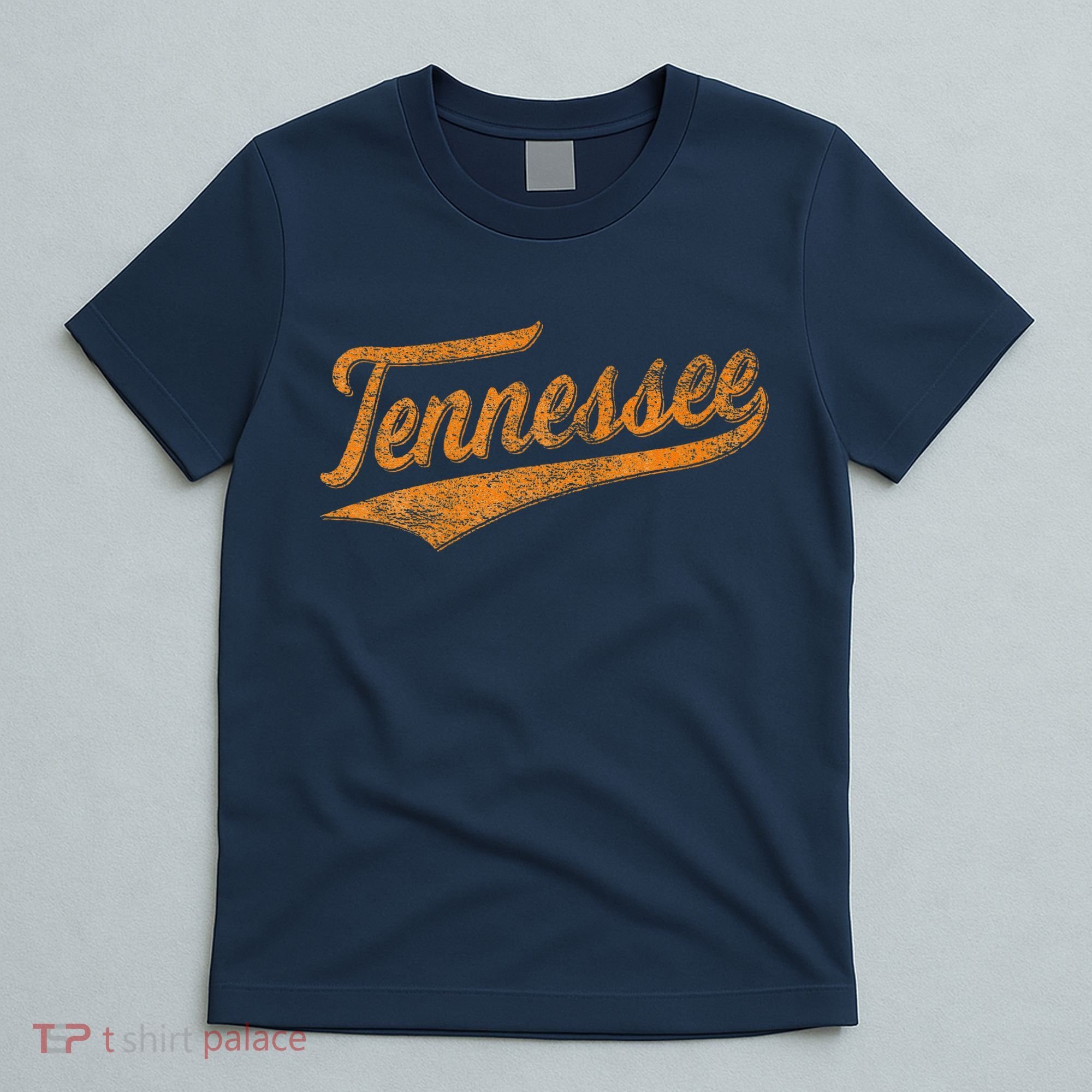 Tennessee Baseball Sports Script Cursive Flag Swoosh Retro T-Shirt