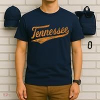 Tennessee Baseball Sports Script Cursive Flag Swoosh Retro T-Shirt thumb 6