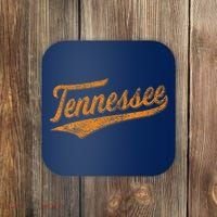 Tennessee Baseball Sports Script Cursive Flag Swoosh Retro Coaster thumb 0
