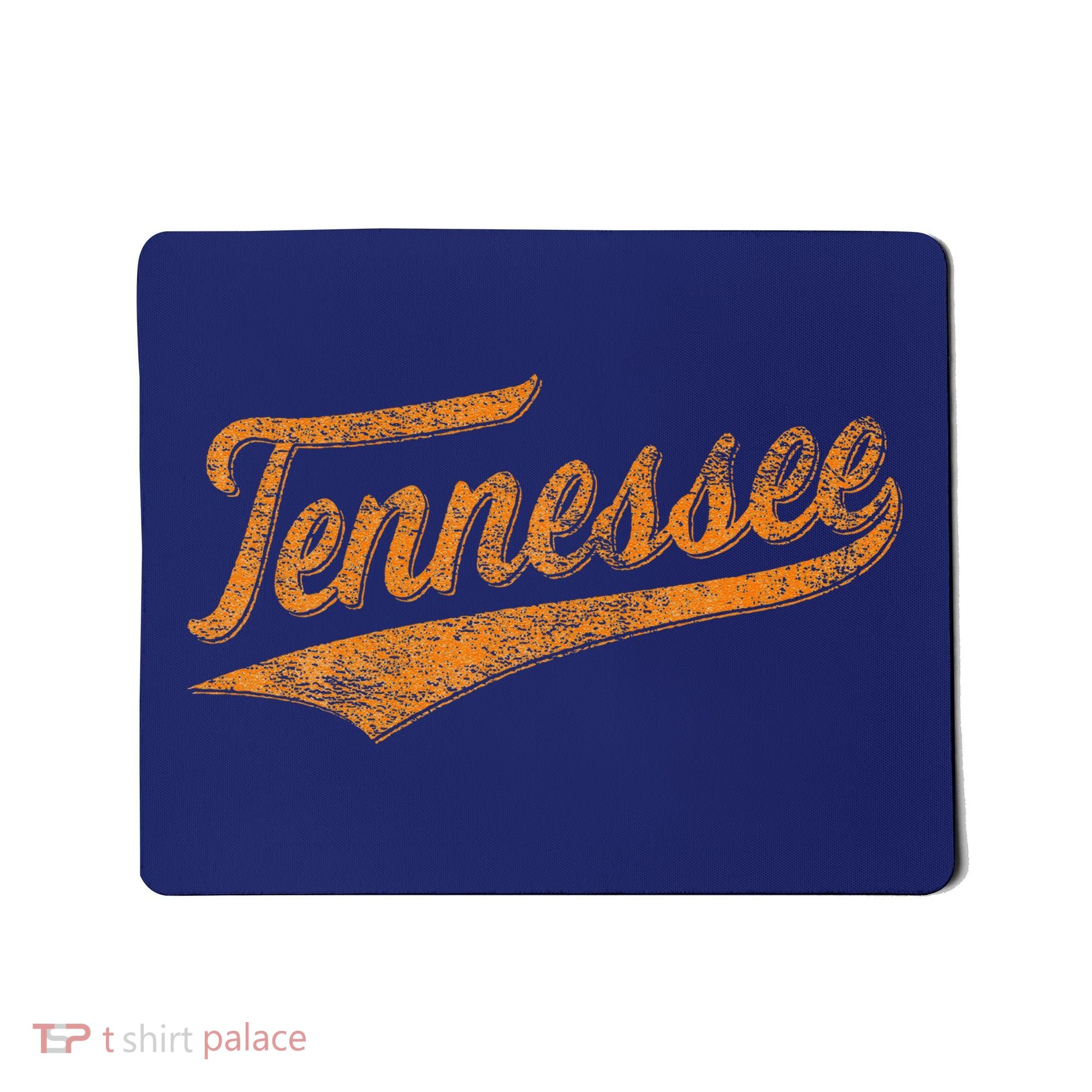 Tennessee Baseball Sports Script Cursive Flag Swoosh Retro Mousepad