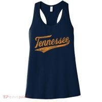 Tennessee Baseball Sports Script Cursive Flag Swoosh Retro Women's Tank Top thumb 0