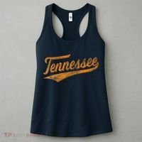 Tennessee Baseball Sports Script Cursive Flag Swoosh Retro Women's Tank Top thumb 3
