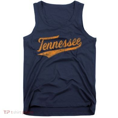 Tennessee Baseball Sports Script Cursive Flag Swoosh Retro Tank Top