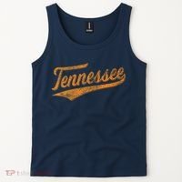 Tennessee Baseball Sports Script Cursive Flag Swoosh Retro Tank Top thumb 2