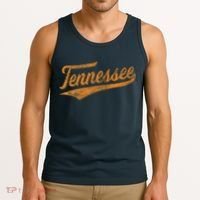 Tennessee Baseball Sports Script Cursive Flag Swoosh Retro Tank Top thumb 3
