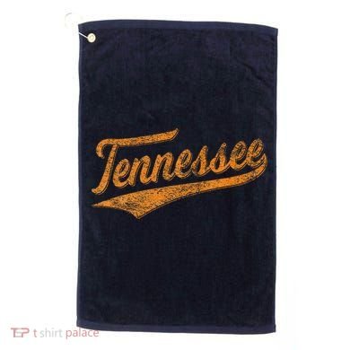 Tennessee Baseball Sports Script Cursive Flag Swoosh Retro Golf Towel