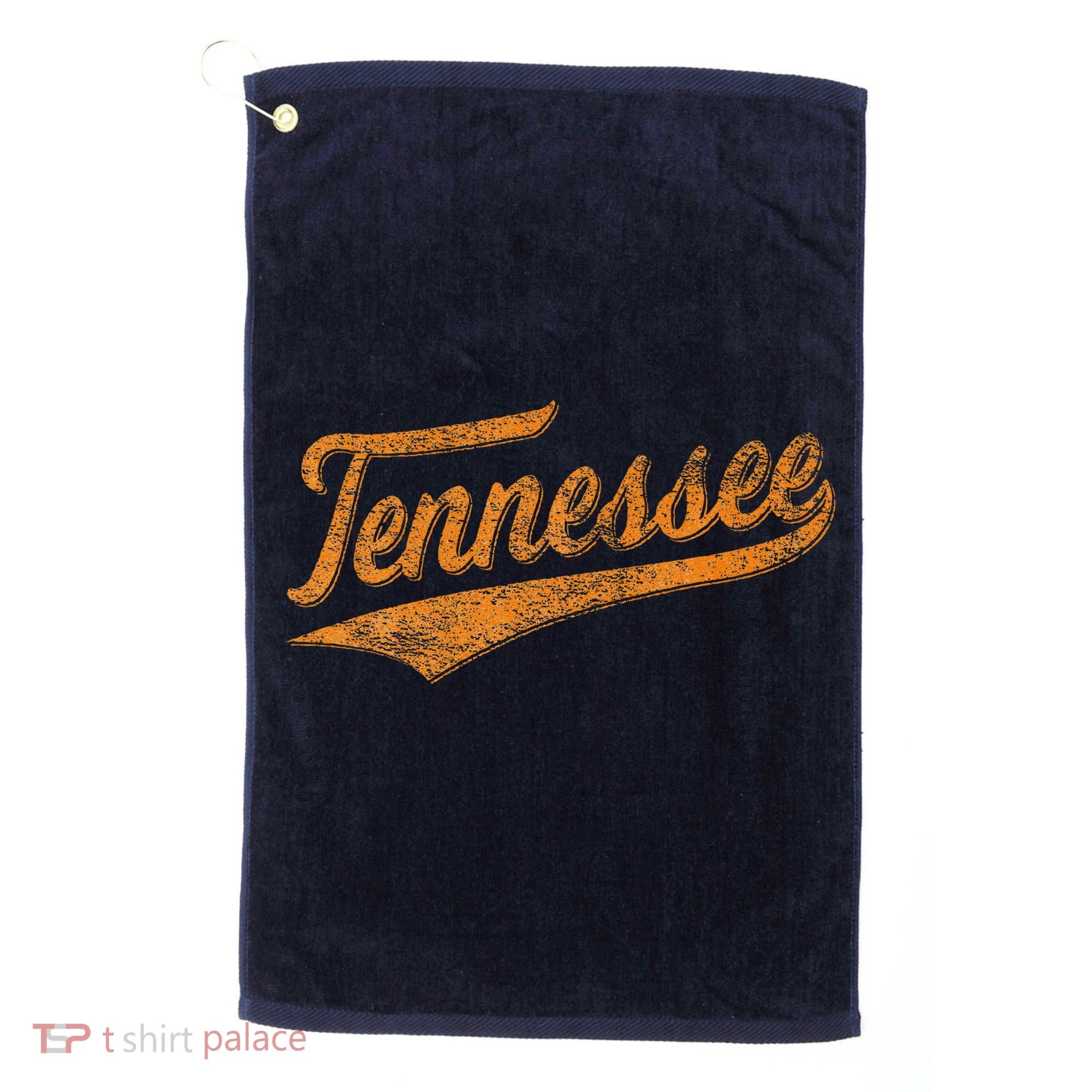 Tennessee Baseball Sports Script Cursive Flag Swoosh Retro Golf Towel