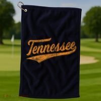 Tennessee Baseball Sports Script Cursive Flag Swoosh Retro Golf Towel thumb 1