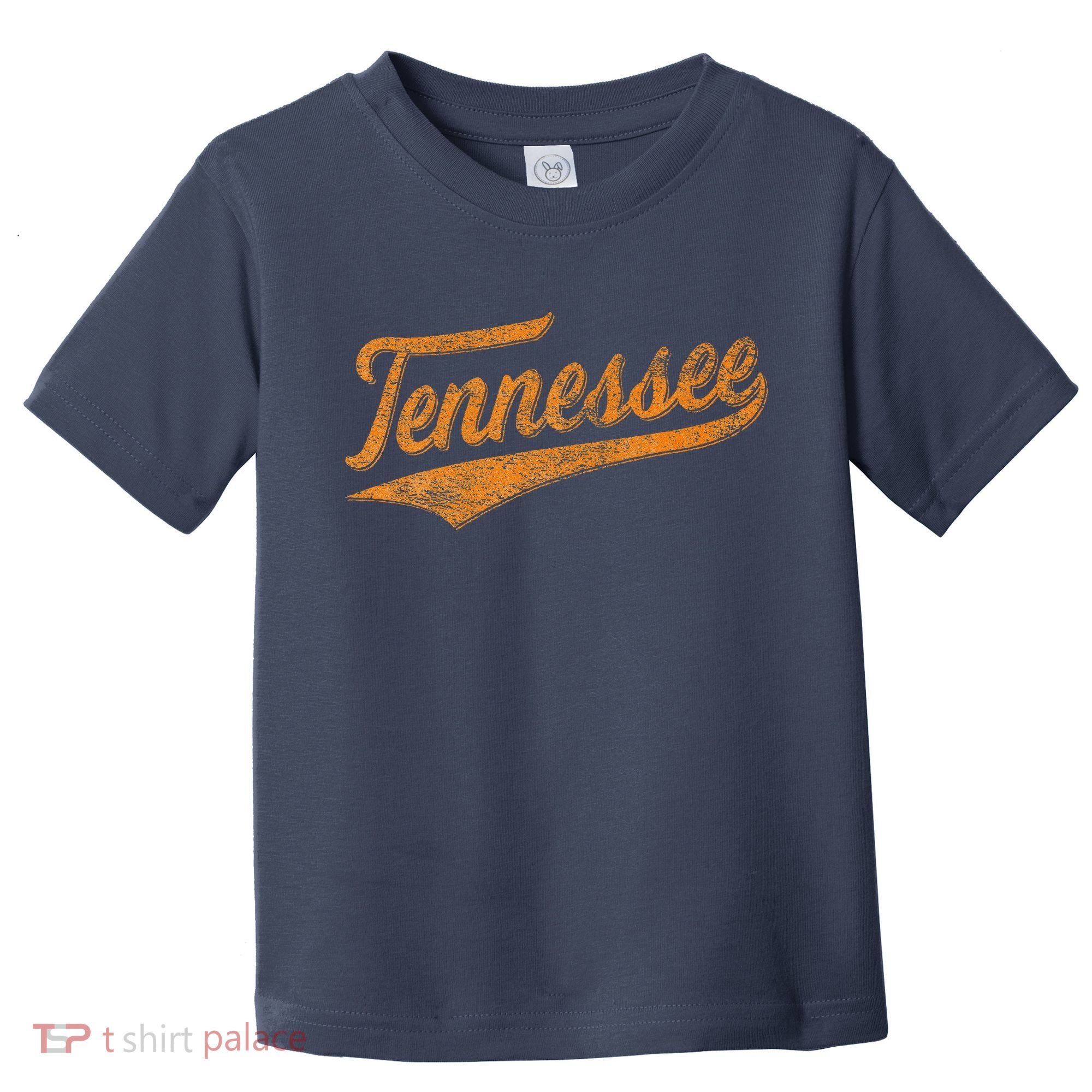 Tennessee Baseball Sports Script Cursive Flag Swoosh Retro Toddler T-Shirt