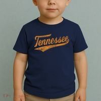 Tennessee Baseball Sports Script Cursive Flag Swoosh Retro Toddler T-Shirt thumb 2