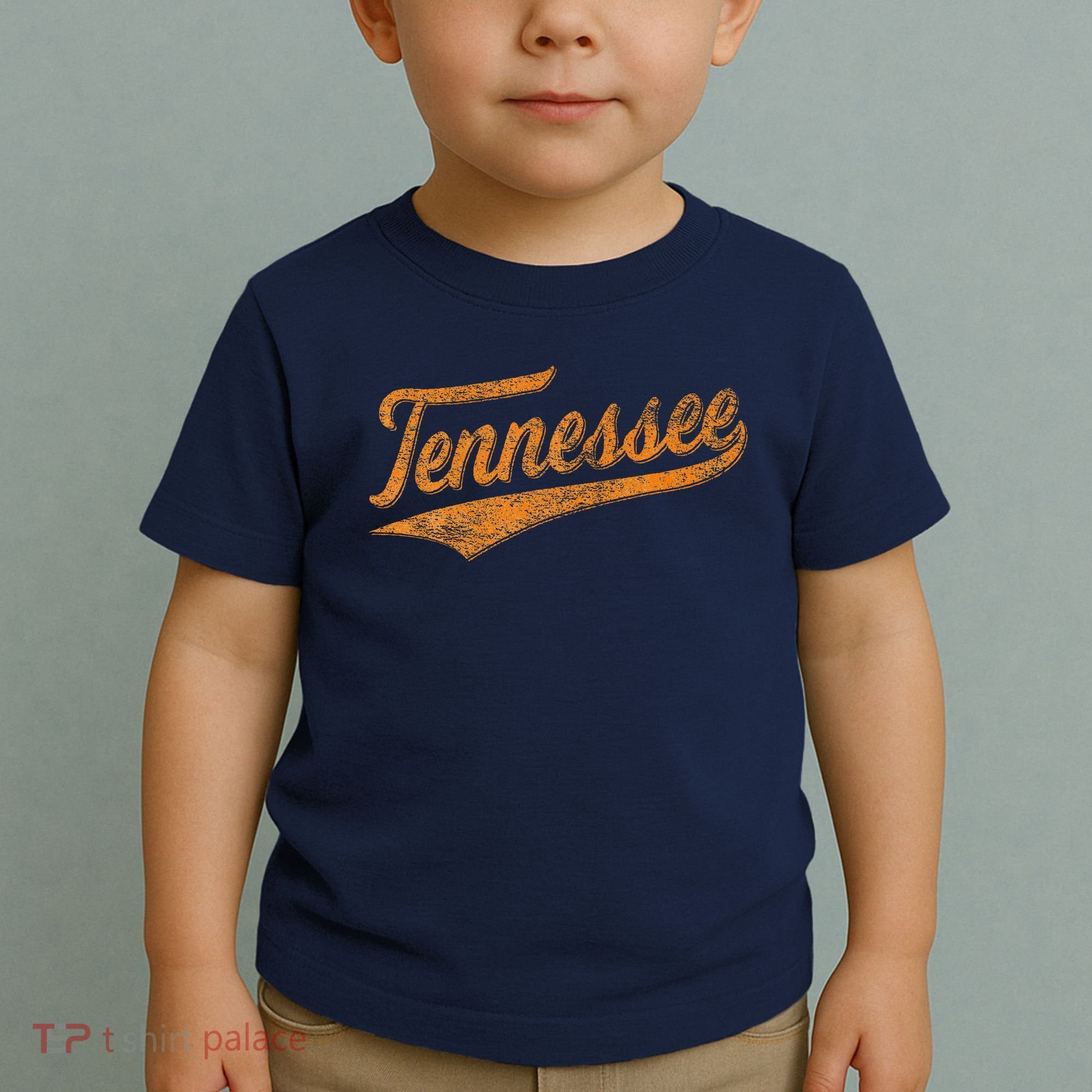 Tennessee Baseball Sports Script Cursive Flag Swoosh Retro Toddler T-Shirt
