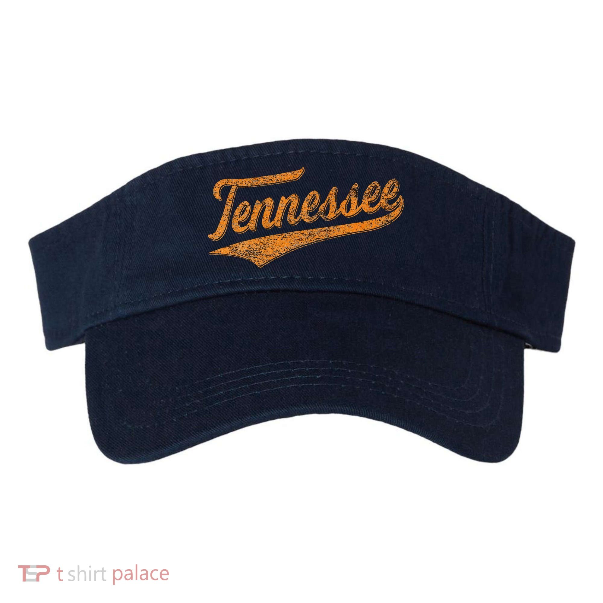 Tennessee Baseball Sports Script Cursive Flag Swoosh Retro Visor