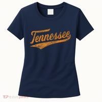 Tennessee Baseball Sports Script Cursive Flag Swoosh Retro Women's T-Shirt thumb 0