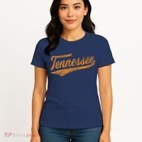 Tennessee Baseball Sports Script Cursive Flag Swoosh Retro Women's T-Shirt thumb 4