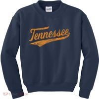 Tennessee Baseball Sports Script Cursive Flag Swoosh Retro Kids Sweatshirt thumb 0
