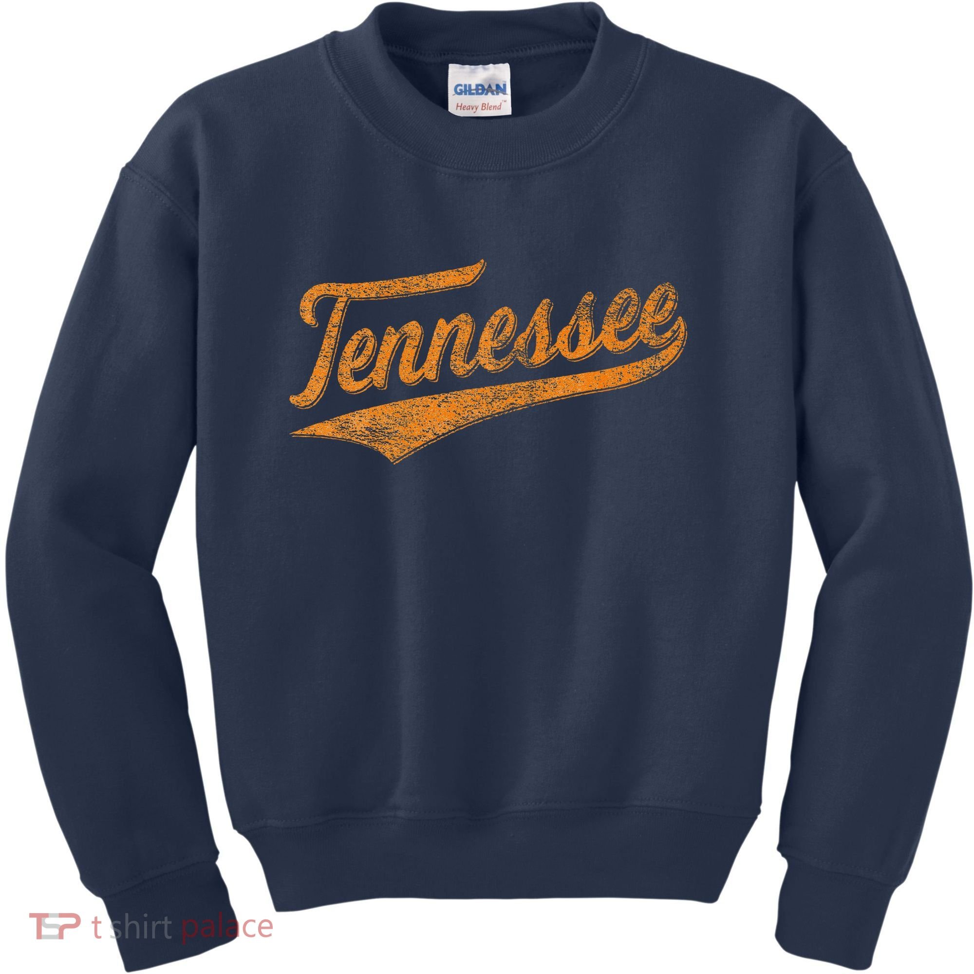 Tennessee Baseball Sports Script Cursive Flag Swoosh Retro Kids Sweatshirt