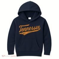 Tennessee Baseball Sports Script Cursive Flag Swoosh Retro Kids Hoodie thumb 0