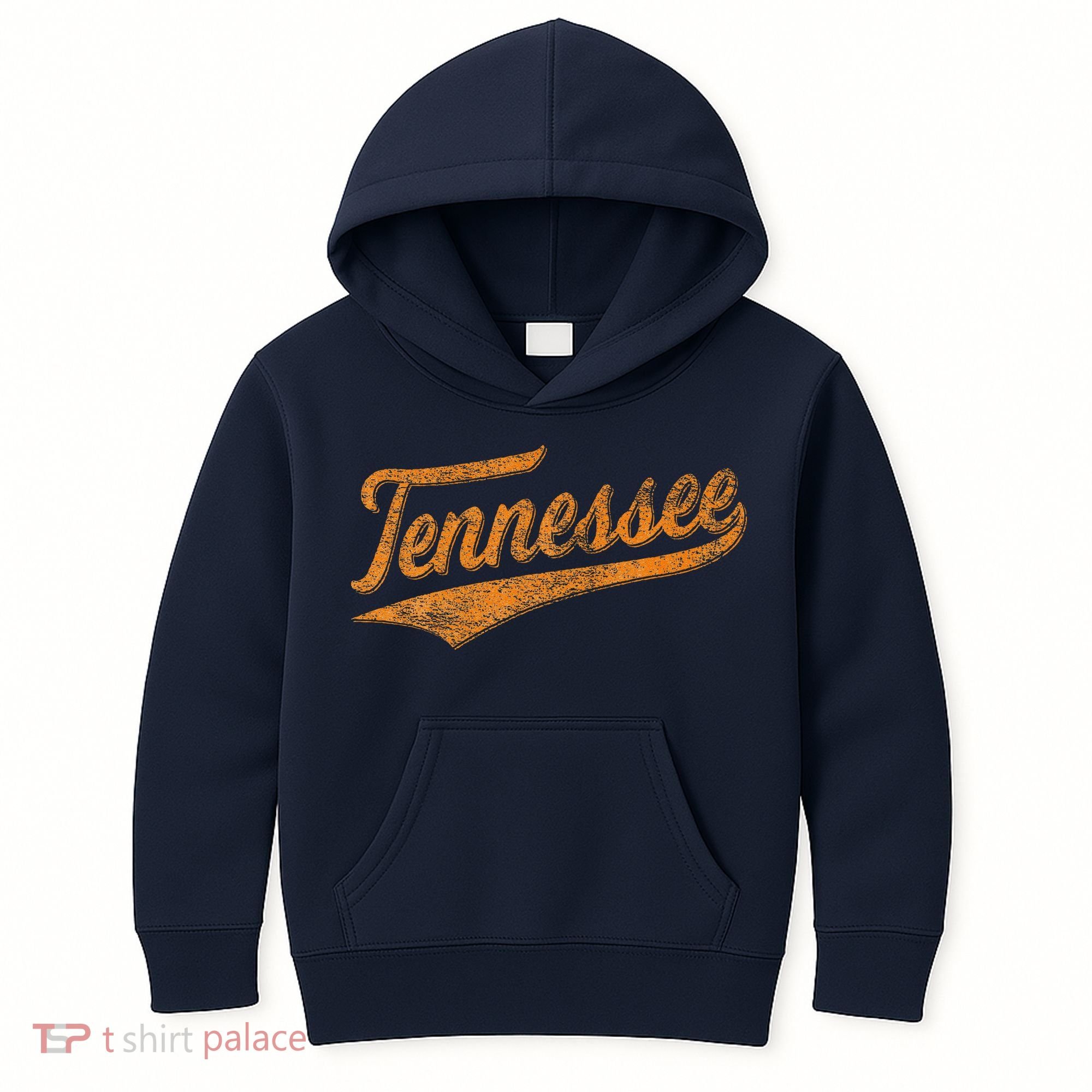 Tennessee Baseball Sports Script Cursive Flag Swoosh Retro Kids Hoodie