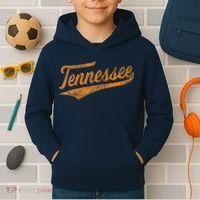 Tennessee Baseball Sports Script Cursive Flag Swoosh Retro Kids Hoodie thumb 2