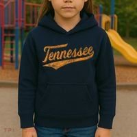 Tennessee Baseball Sports Script Cursive Flag Swoosh Retro Kids Hoodie thumb 3