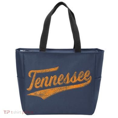 Tennessee Baseball Sports Script Cursive Flag Swoosh Retro Tote Bag