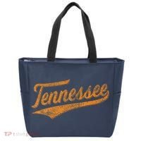 Tennessee Baseball Sports Script Cursive Flag Swoosh Retro Tote Bag thumb 0