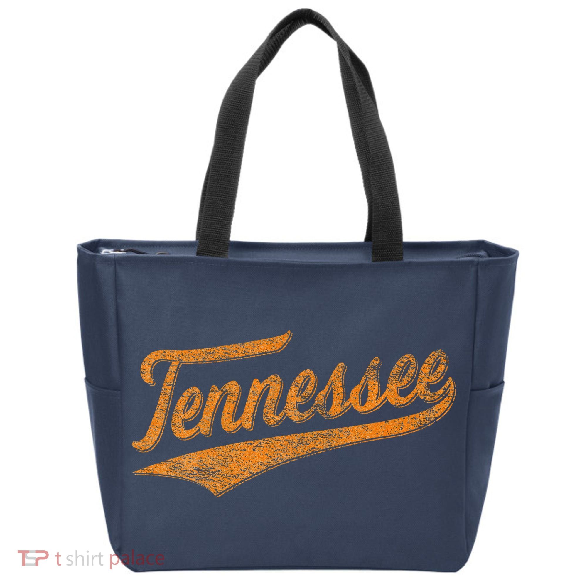 Tennessee Baseball Sports Script Cursive Flag Swoosh Retro Tote Bag