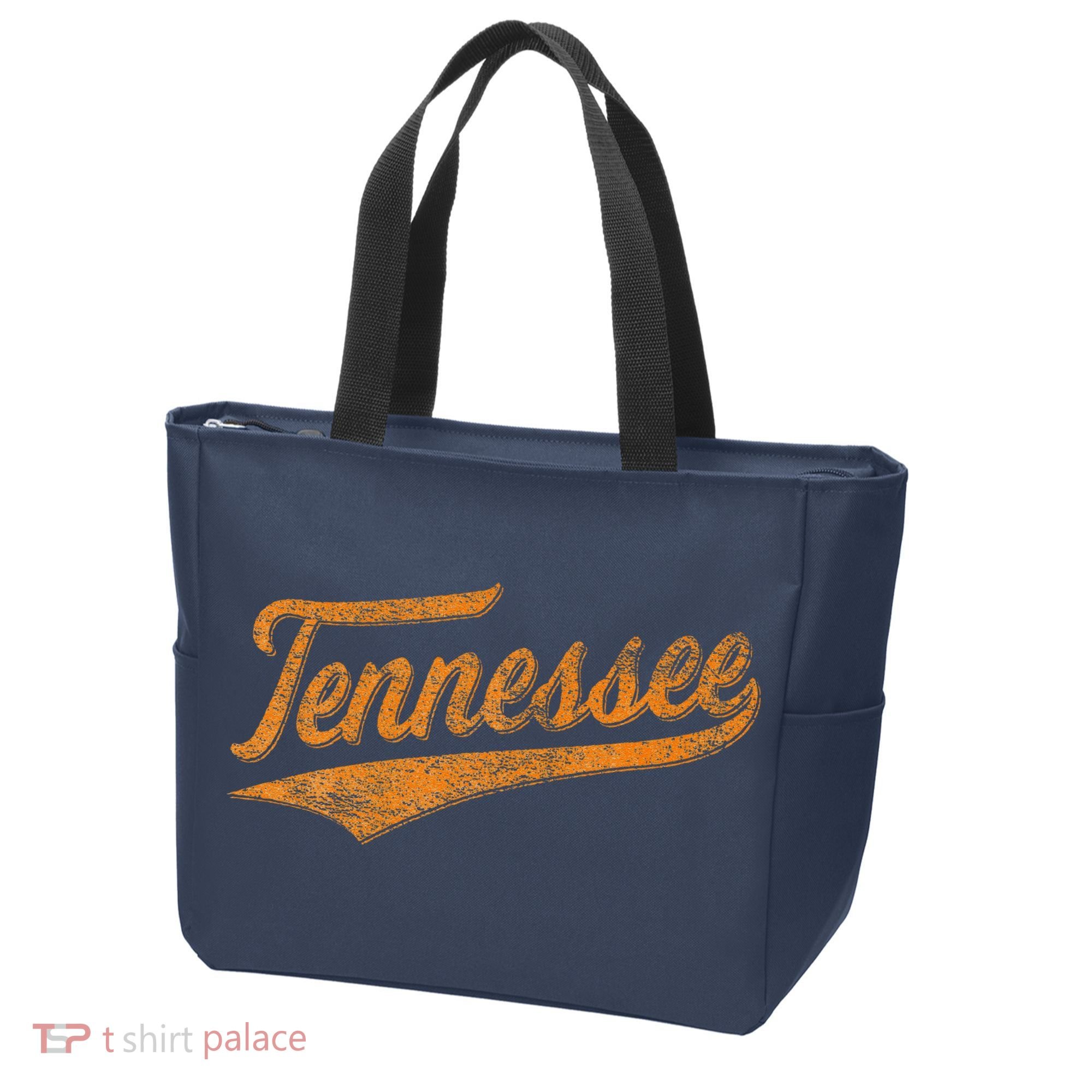 Tennessee Baseball Sports Script Cursive Flag Swoosh Retro Tote Bag