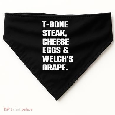 T Bone Steak Cheese Eggs And Welchs Grape USA-Made Doggie Bandana