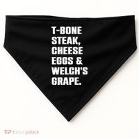 T Bone Steak Cheese Eggs And Welchs Grape USA-Made Doggie Bandana thumb 0