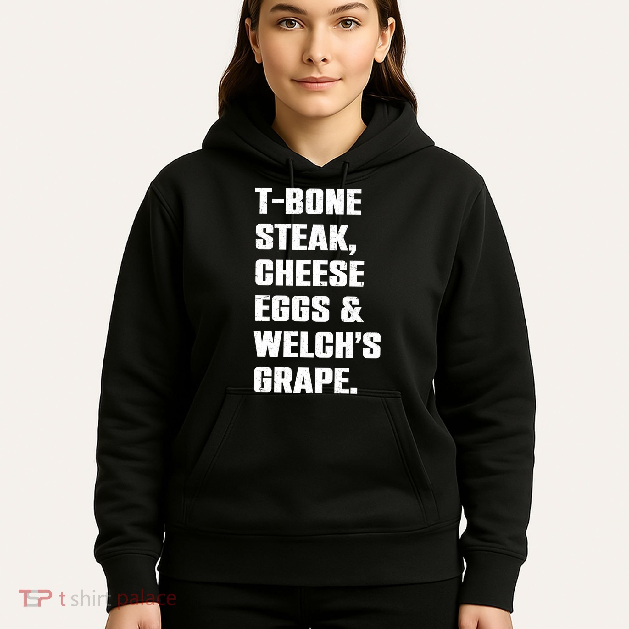 T Bone Steak Cheese Eggs And Welchs Grape Hoodie