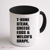 T Bone Steak Cheese Eggs And Welchs Grape Coffee Mug thumb 1