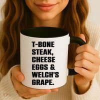 T Bone Steak Cheese Eggs And Welchs Grape Coffee Mug thumb 3