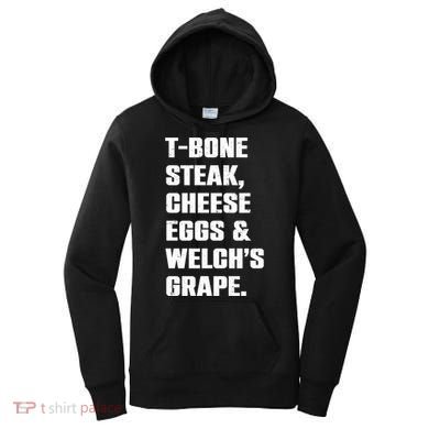 T Bone Steak Cheese Eggs And Welchs Grape Women's Hoodie