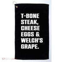 T Bone Steak Cheese Eggs And Welchs Grape Golf Towel thumb 0