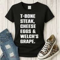 T Bone Steak Cheese Eggs And Welchs Grape Women's T-Shirt thumb 3