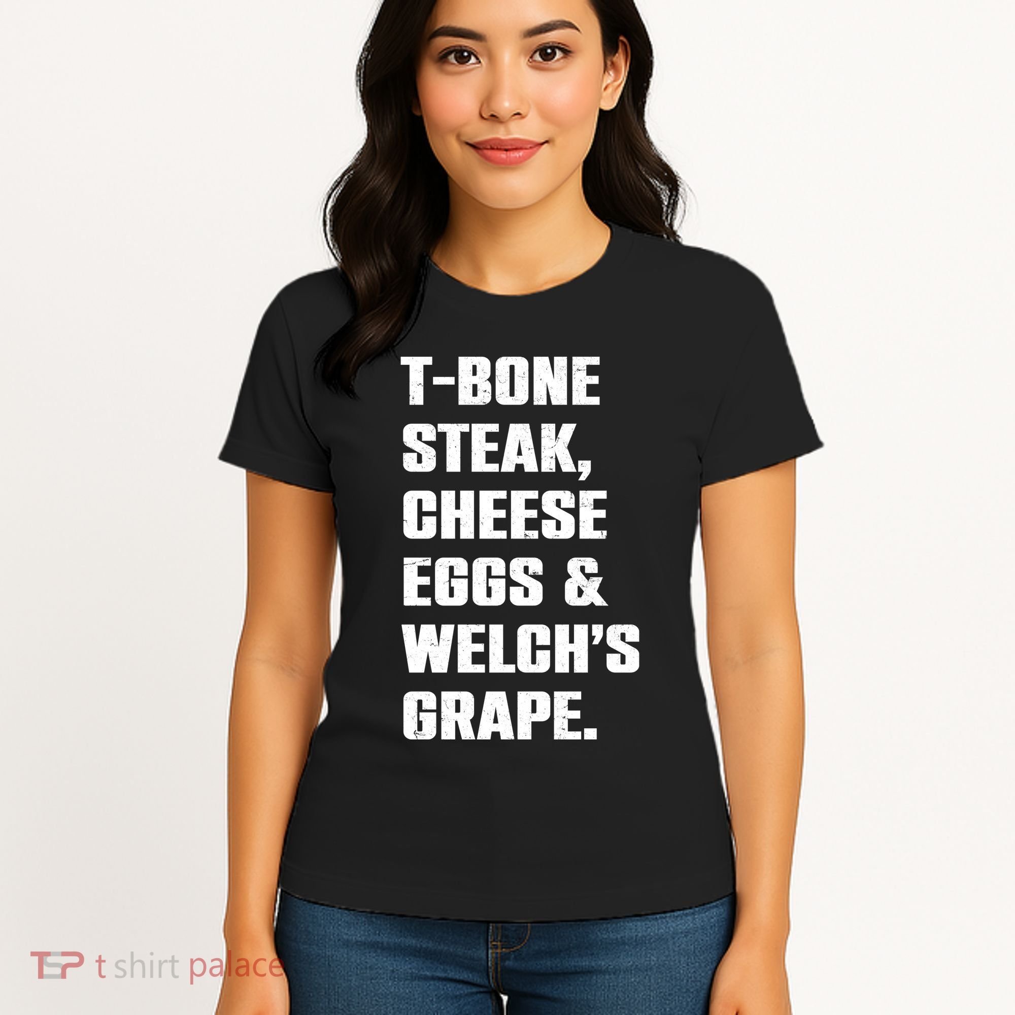T Bone Steak Cheese Eggs And Welchs Grape Women's T-Shirt