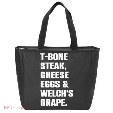 T Bone Steak Cheese Eggs And Welchs Grape Tote Bag