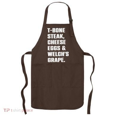 T Bone Steak Cheese Eggs And Welchs Grape Apron
