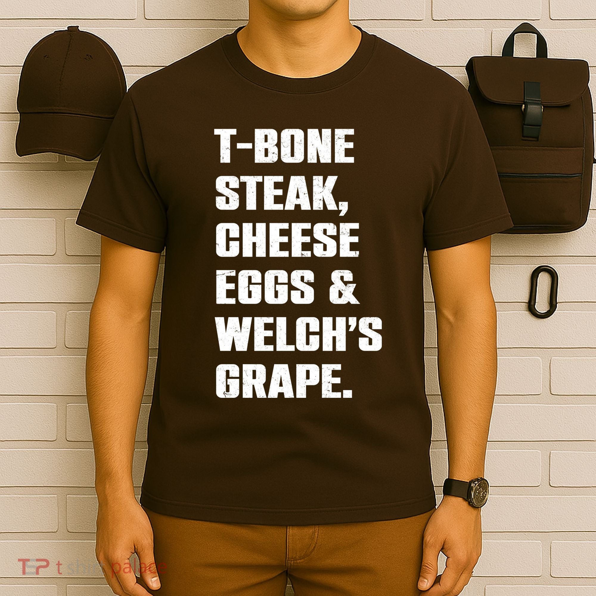 T Bone Steak Cheese Eggs And Welchs Grape T-Shirt